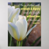 Ze is gekleed - Proverbs 31:25 floraal Poster (Voorkant)