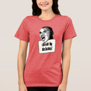 Ze is genomen Grappige aangepaste tekst Tri-Blend Shirt