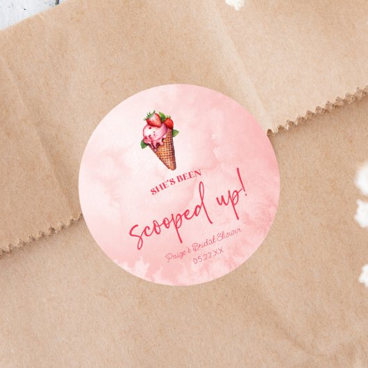 Ze is geschept! Ijs Bruiloftssalon Ronde Sticker