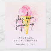 Ze is geschept Roze Ijs Bruidsdouche Wijn Etiket (Enkel label)