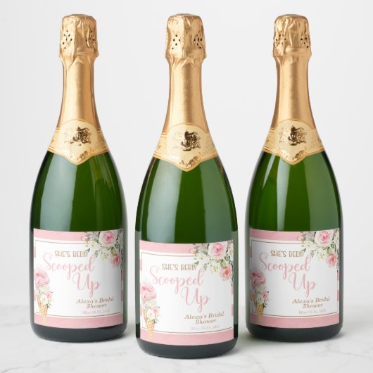 Ze is gescoord (Streep) Aangepast Sparkling Wijnetiket (Flessen)