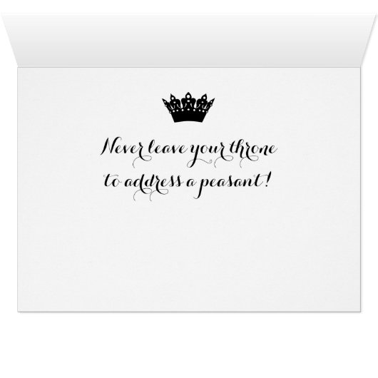 "Ze is gewoon ALLEMAAL praten en NO Tiara!" (Binenzijde Horizontaal (Onderkant))