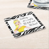 "Ze is gewoon ALLEMAAL praten en NO Tiara!" Kartonnen Onderzetters (Schuin)