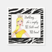 "Ze is gewoon ALLEMAAL praten en NO Tiara!" Servetten (Voorkant)