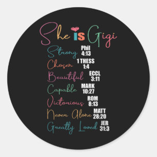 Ze is Gigi Christelijk Moederdag Cadeau oma Ronde Sticker