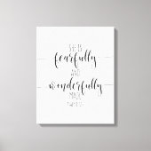 Ze is goed en waanzinnig gemaakt, psalm 139:1 canvas afdruk (Voorkant)