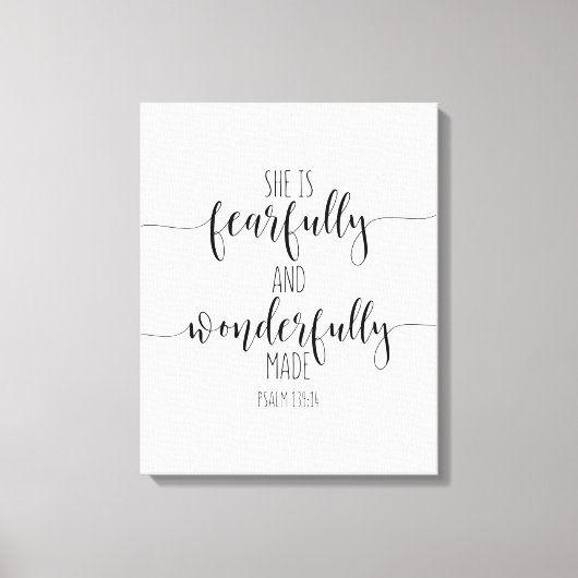 Ze is goed en waanzinnig gemaakt, psalm 139:1 canvas afdruk (Voorkant)