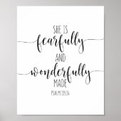 Ze is goed en waanzinnig gemaakt, psalm 139:1 poster (Voorkant)