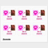 ZE IS GROTERE SQUARE-STICKER VIERKANTE STICKER (Vel)