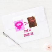ZE IS GROTERE SQUARE-STICKER VIERKANTE STICKER (Envelop)