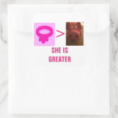 ZE IS GROTERE SQUARE-STICKER VIERKANTE STICKER (Tas)