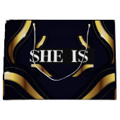 ZE IS HAAR EIGEN BAAS Luxe Gift Bag Groot Cadeauzakje (Voorkant)