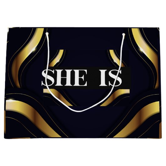 ZE IS HAAR EIGEN BAAS Luxe Gift Bag Groot Cadeauzakje (Voorkant)