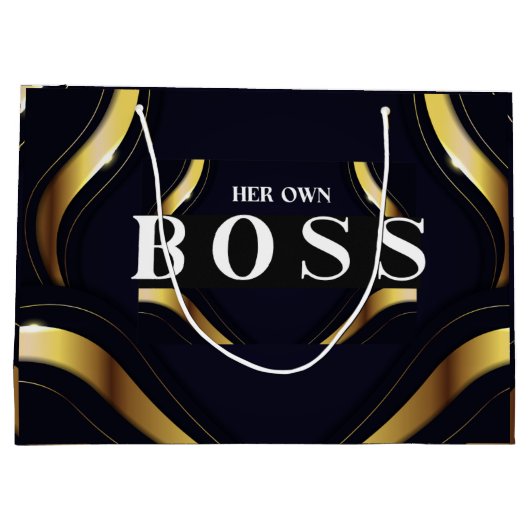 ZE IS HAAR EIGEN BAAS Luxe Gift Bag Groot Cadeauzakje (Achterkant)