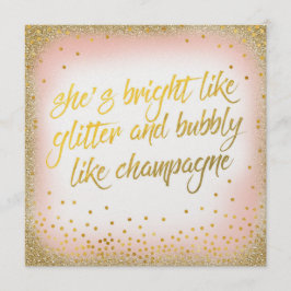 Ze is helder als glitters bubbelige uitnodiging pa