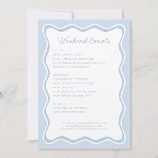 Ze is het binden van de Knoop Blue Bow Bachelorett Kaart (Achterkant)