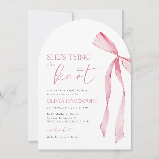 Ze is het binden van de knoop Coquette Bow Vrijgez Kaart (Voorkant)