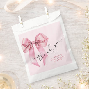 Ze is het binden van de knoop Pink Bow Bridal Dank Bedankzakje