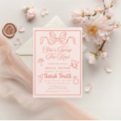 Ze is het binden van de knoop retro perzik grillig kaart