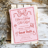 Ze is het binden van de knoop retro roze grillige  kaart