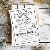 Ze is het binden van de knoop retro zwart Whimsica Kaart