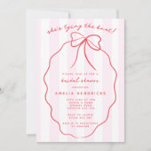 Ze is het binden van de Knot Red & Pink Bow Vrijge Kaart (Voorkant)