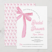 Ze is het knopen van de Pink Bow thema vrijgezelle Kaart (Voorkant / Achterkant)