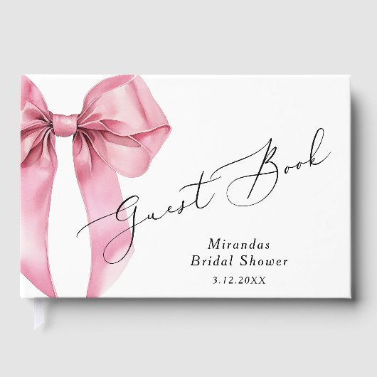 Ze is het knopen van de Pink Bow Vrijgezellenfeest Gastenboek (Voorkant)