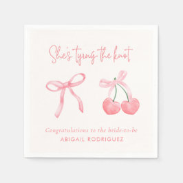 Ze is het knopen van de Roze Coquette Vrijgezellen Servet