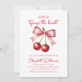 Ze is het Knot Coquette Cherry Vrijgezellenfeest a Kaart (Voorkant)