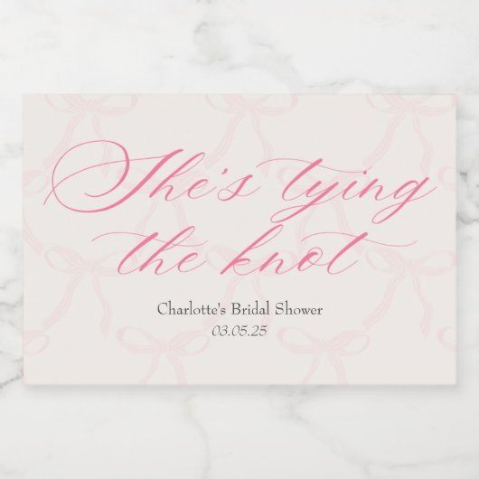 Ze is het Knot Mini Champagne Label aan het binden Sparkling Wijnetiket (Enkel label)