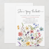 Ze is het Knot Wildflower Vrijgezellenfeest aan he Kaart (Voorkant / Achterkant)