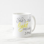 Ze is het licht in mijn Mok met soep koffie (Voorkant rechts)
