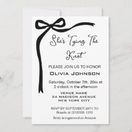 Ze is het strikken van Knot Black Bow Border Vrijg Kaart