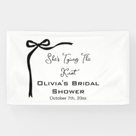 Ze is het strikken van Knot Black Bow Border Vrijg Spandoek