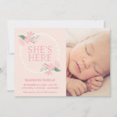 Ze is hier | Aankondiging van geboorte (Voorkant)