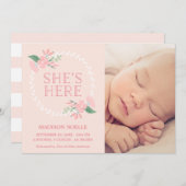 Ze is hier | Aankondiging van geboorte (Voorkant / Achterkant)