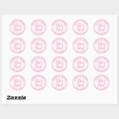 Ze is hier, New Baby Girl kondiging Ronde Sticker (Vel)