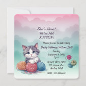 Ze is hier, we zijn geen kitten wolken garen kaart (Voorkant)