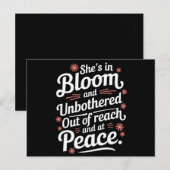 Ze is in bloei en ongestoord buiten bereik en op briefkaart (Voorkant / Achterkant)