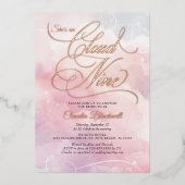 Ze is in de nacht van de clouds-bridal-douche uitg folie uitnodiging (Voorkant)