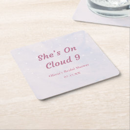 Ze is in de wolken Pastel Droom Bruiloft Feest Kartonnen Onderzetters