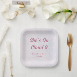 Ze is in de wolken Pastel Droom Bruiloft Feest Papieren Bordje