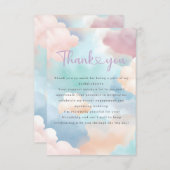 Ze is in de wolken Pastelkleuren Bruidsdouche  Bedankkaart (Voorkant / Achterkant)