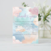 Ze is in de wolken Pastelkleuren Bruidsmeisjesfees Bedankkaart (Staand voorkant)