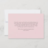 Ze is in het Vrijgezellenfeest opgeslokt. Bedankkaart (Achterkant)