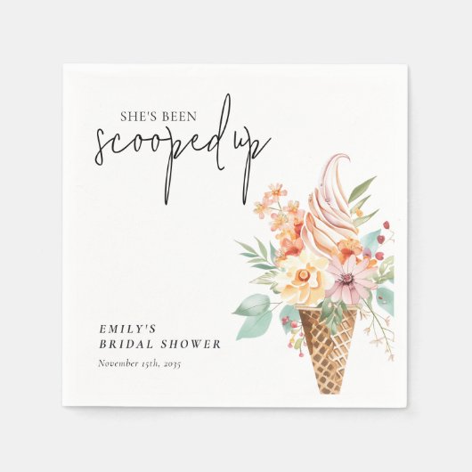 Ze is in het Vrijgezellenfeest opgeslokt. Servet (Voorkant)