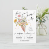 Ze is in het Vrijgezellenfeest van Bouquet opgevoe Kaart (Staand voorkant)