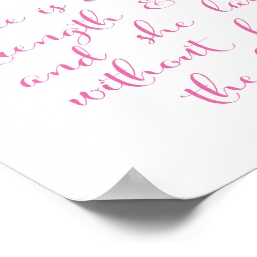 Ze is in kracht gekleed - bijbelvers - roze poster (Hoek)