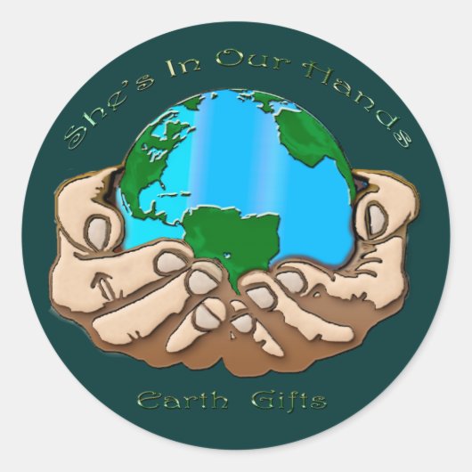 ZE IS IN ONZE HANDEN COLLECTIE RONDE STICKER (Voorkant)